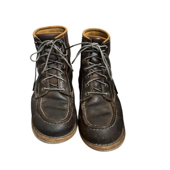 CARHARTT Men's Brown Leather Waterproof Moc Toe Wedge Work Boots Size 9 Outdoors - Picture 5 of 16